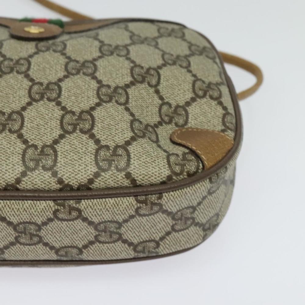 GUCCI GG Supreme Web Sherry Line Bag PVC Beige Gold 89 02 066 Auth sw566 - Picture 14 of 16
